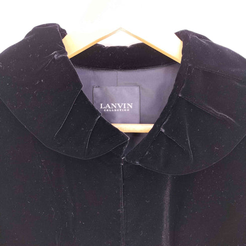 ランバンコレクション LANVIN COLLECTION タックデザイン ベルベット ジャケット レディース 38