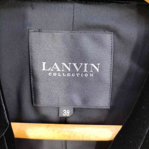 ランバンコレクション LANVIN COLLECTION タックデザイン ベルベット ジャケット レディース 38