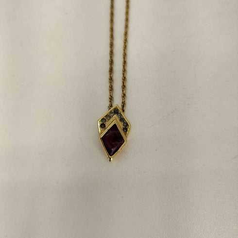 ディオール Dior GERMANY VINTAGE ストーントップ メッキ ネックレス レディース