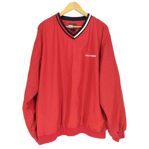 トミーヒルフィガー TOMMY HILFIGER 90s ロゴ刺繍Vネックピステ メンズ JPN:XL
