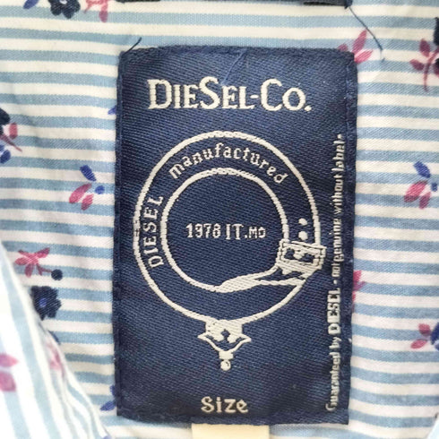 ディーゼル DIESEL 総柄 ストライプ柄 半袖シャツ メンズ JPN:S