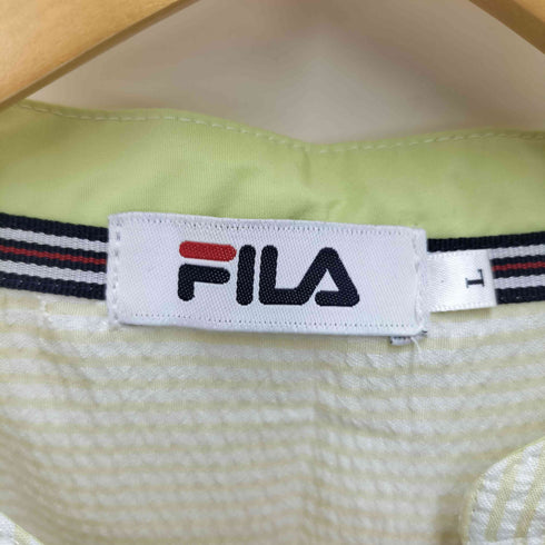 フィラ FILA シアサッカー スキッパー ストライプ シャツ ワンピース レディース import:L