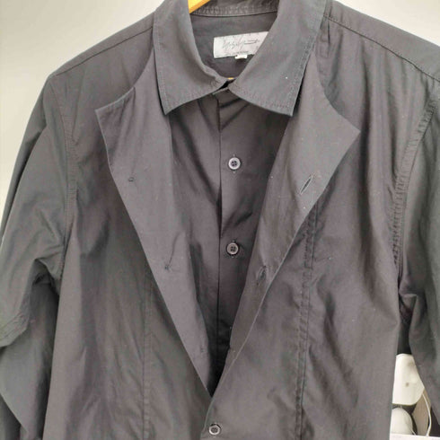 ヨウジヤマモトプールオム Yohji Yamamoto POUR HOMME 21ss Front Button Layered Long Blouse フロントボタン 二重レイヤード ロングブラウス メンズ 2