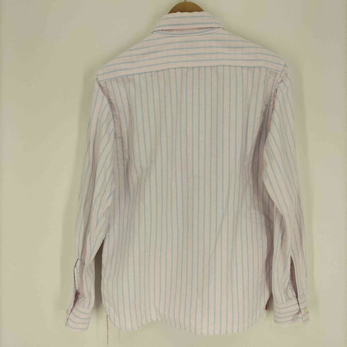 シュガーケーン SUGAR CANE アシンメトリー ガチャ ポケット L/S オックスフォード ストライプ シャツ 裾マチ付き メンズ