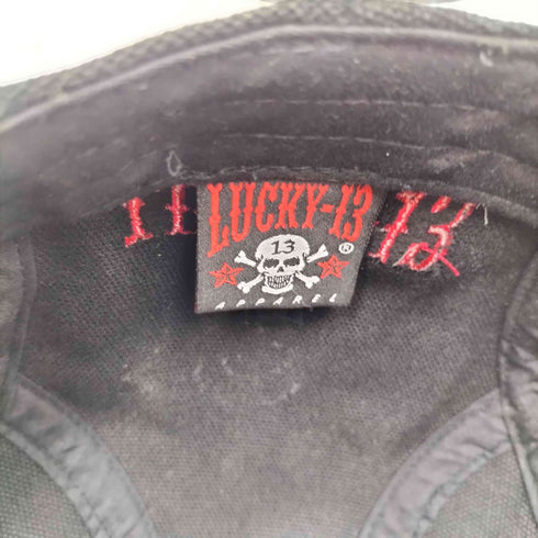 LUCKY-13 ロゴ 刺繍 ハンチング キャップ メンズ