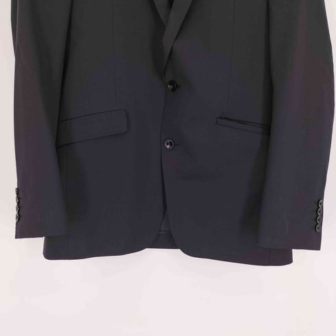 スーツセレクト SUIT SELECT 2釦シングルスーツ 0タック/ブラック×ソリッド+SUPER TOUGH 100'S メンズ 27