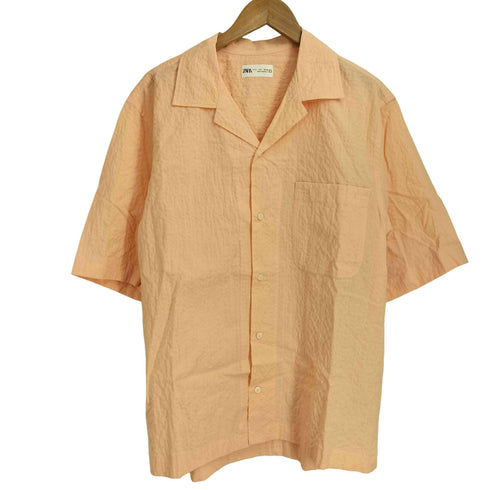 ザラ ZARA シアサッカー開襟シャツ メンズ import:L