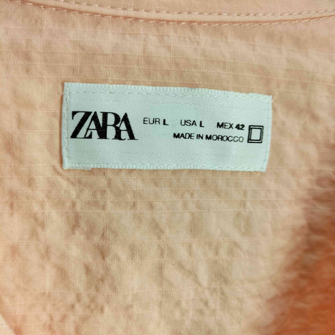 ザラ ZARA シアサッカー開襟シャツ メンズ import:L