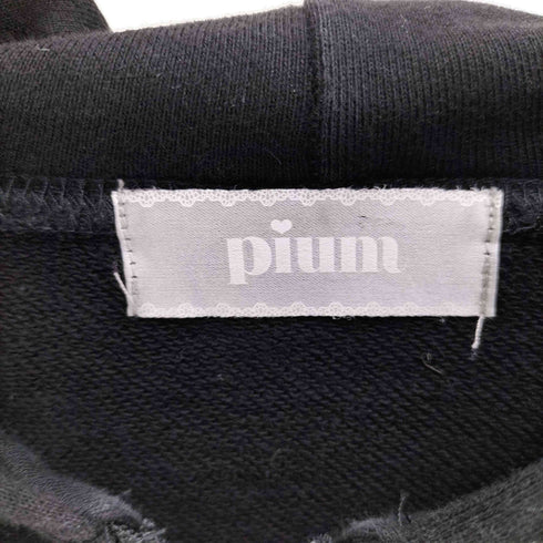 PIUM ハート キー 両面プリント ジップアップ パーカー レディース