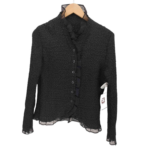 スペッシオ SPECCHIO プリーツ ポップコーン シアー L/S シャツ ブラウス レディース