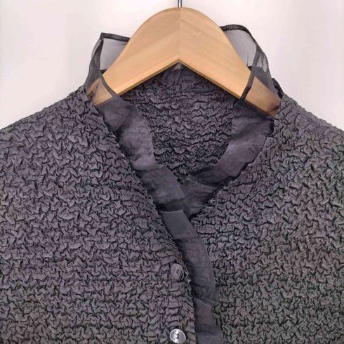 スペッシオ SPECCHIO プリーツ ポップコーン シアー L/S シャツ ブラウス レディース