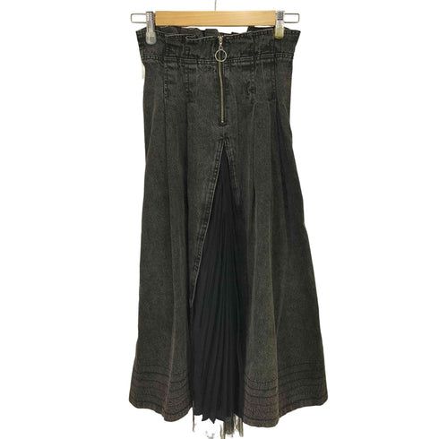 チャオパニック Ciaopanic 23SS シフォンプリーツ切替裾ステッチデニムスカート レディース FREE