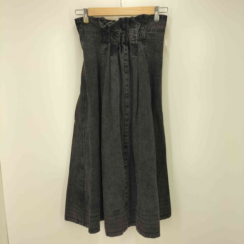 チャオパニック Ciaopanic 23SS シフォンプリーツ切替裾ステッチデニムスカート レディース FREE