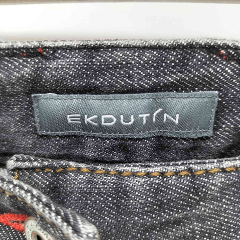 EKDUTIN ステッチデザインブラックデニムパンツ レディース FREE