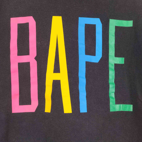 アベイシングエイプ A BATHING APE 00s BUSY WORKS マルチカラー プリントクルーネックTシャツ メンズ JPN:L