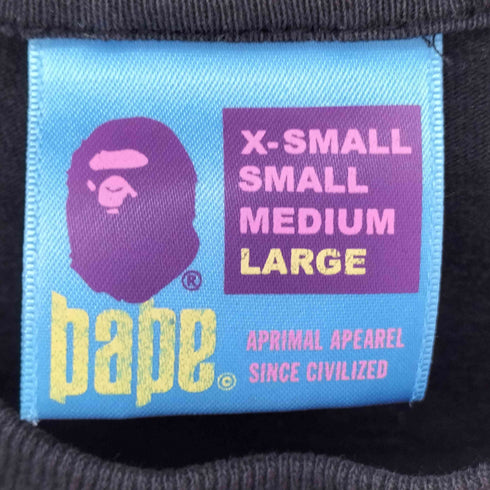 アベイシングエイプ A BATHING APE 00s BUSY WORKS マルチカラー プリントクルーネックTシャツ メンズ JPN:L