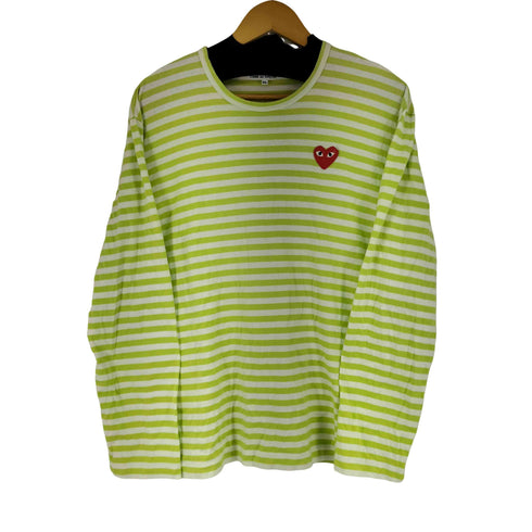 プレイコムデギャルソン PLAY COMME des GARCONS ハートワッペン ボーダー L/S Tシャツ メンズ JPN:XL