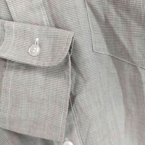 TOP FASHION 60s 襟芯 ポリ ウール フロントポケット長袖シャツ メンズ JPN:42