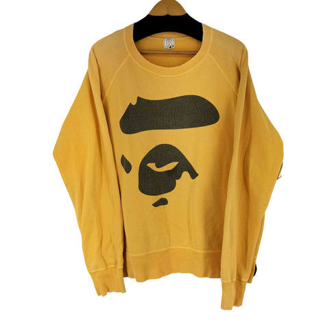 アベイシングエイプ A BATHING APE 90~00s サルプリント ラグランスウェット メンズ JPN:L