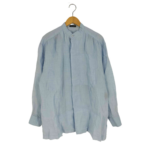 イッセイミヤケ ISSEY MIYAKE 90s 黒タグ 比翼 ラミー リネン バンドカラー シャツ メンズ JPN:M