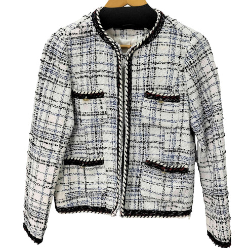 ザラ ZARA ツイードノーカラージャケット レディース import:M