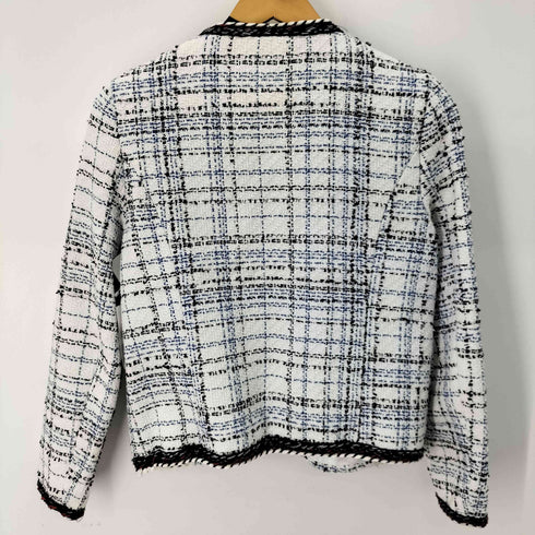 ザラ ZARA ツイードノーカラージャケット レディース import:M