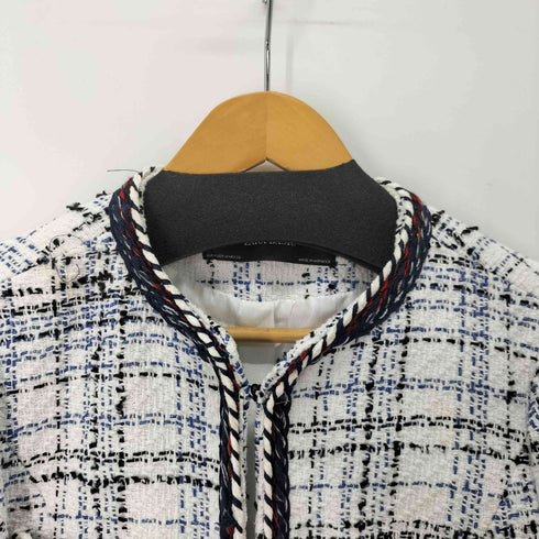 ザラ ZARA ツイードノーカラージャケット レディース import:M