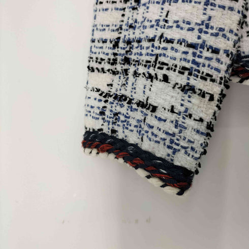 ザラ ZARA ツイードノーカラージャケット レディース import:M