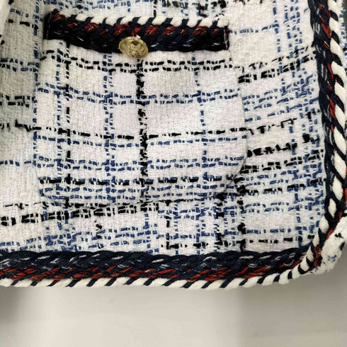 ザラ ZARA ツイードノーカラージャケット レディース import:M