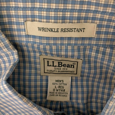 エルエルビーン L.L.Bean Wrinkle Resistant ボタンダウンチェックシャツ メンズ L-REG
