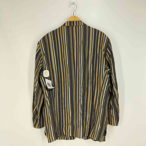イッセイミヤケ ISSEY MIYAKE 91SS 黒タグ マルチストライプ ポケット ディテール 3B テーラードジャケット メンズ JPN:L