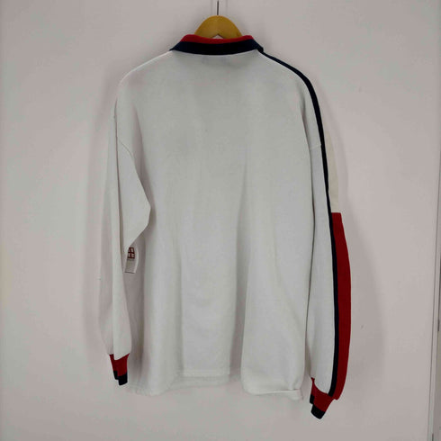トミーヒルフィガー TOMMY HILFIGER USA製 ロゴ刺繍スウェットポロ メンズ import:XL