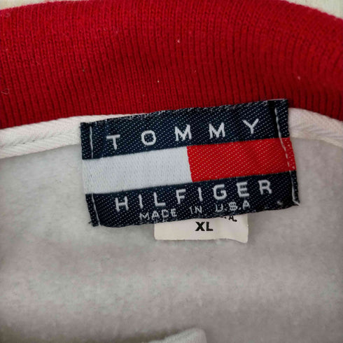 トミーヒルフィガー TOMMY HILFIGER USA製 ロゴ刺繍スウェットポロ メンズ import:XL