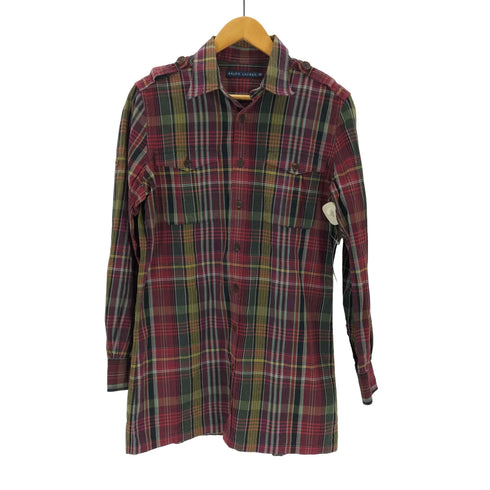 ラルフローレン RALPH LAUREN マドラスチェック エポレット L/S シャツ メンズ 5F