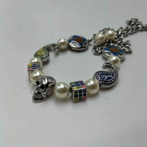 サルーテ SALUTE CROSS FLOWER SMILEY NECKLACE クロス フラワー スマイリー ネックレス メンズ