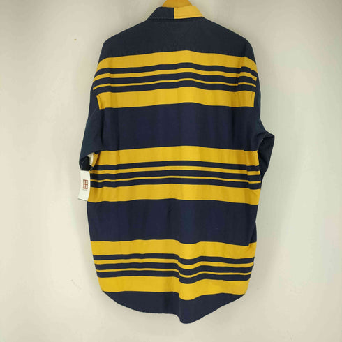 トミーヒルフィガー TOMMY HILFIGER ボーダーデザイン レギュラーカラーシャツ メンズ import:XL