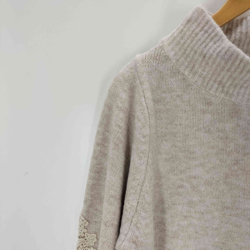 n'OrLABEL レース装飾スタンドネックニット レディース JPN:2