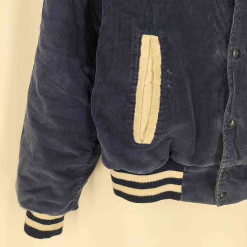 チャンピオン Champion 80-90s USA製 カレッジロゴ刺繍 裏地キルティング 中綿 コーデュロイ スタジャン メンズ import:L
