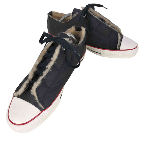イッセイミヤケメン ISSEY MIYAKE MEN 90-00s リアルムートン レザー 切替 ローカットスニーカー メンズ JPN:27