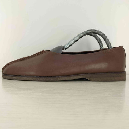 イッセイミヤケ ISSEY MIYAKE 90-00s 黒タグ Vカット レザー スリッポン メンズ JPN:25