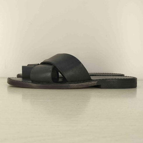 イッセイミヤケメン ISSEY MIYAKE MEN 70-80s レザー フラット トングサンダル メンズ 25 1/2