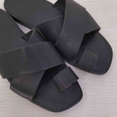 イッセイミヤケメン ISSEY MIYAKE MEN 70-80s レザー フラット トングサンダル メンズ 25 1/2