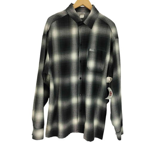 キャルトップ CALTOP USA製 白黒 オンブレチェック アクリル L/S シャツ メンズ import:L