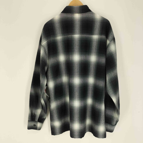 キャルトップ CALTOP USA製 白黒 オンブレチェック アクリル L/S シャツ メンズ import:L