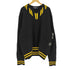 ポロスポーツラルフローレン POLO SPORT RALPH LAUREN 90S 畦編み リブ ライン Vネック レザー エルボーパッチ ウール ニット ビッグサイズ メンズ import:XXL