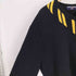 ポロスポーツラルフローレン POLO SPORT RALPH LAUREN 90S 畦編み リブ ライン Vネック レザー エルボーパッチ ウール ニット ビッグサイズ メンズ import:XXL