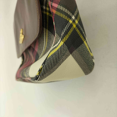 ヴィヴィアンウエストウッド Vivienne Westwood オーブ タータンチェックレザーショルダーバッグ レディース
