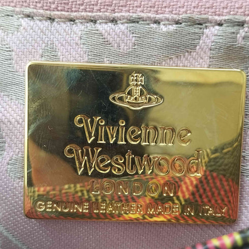ヴィヴィアンウエストウッド Vivienne Westwood オーブ タータンチェックレザーショルダーバッグ レディース