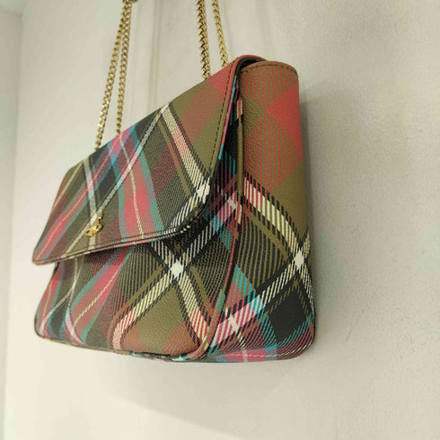 ヴィヴィアンウエストウッド Vivienne Westwood オーブ 2WAY タータンチェックショルダーバッグ レディース