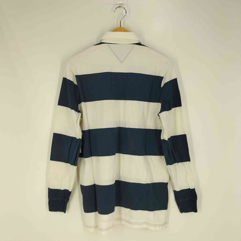 トミージーンズ tommy jeans ロゴパッチ ボーダー ラガ-シャツ メンズ import:M